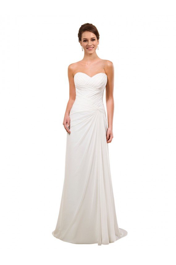 Shop Sweetheart Neckline Chiffon Wedding Dress with Criss-Cross Ruched Bodice Sydney