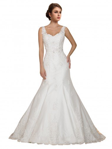Sweethart V-Neckline Lace Wedding Dress with Shoulder Straps Sydney