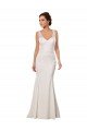 V-Neck Mermaid Crepe Wedding Dress with Lace Bodice Sydney