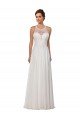 Shop Illusion Neck A-Line Lace and Chiffon Beach Wedding Dress Sydney