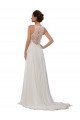 Shop Illusion Neck A-Line Lace and Chiffon Beach Wedding Dress Sydney