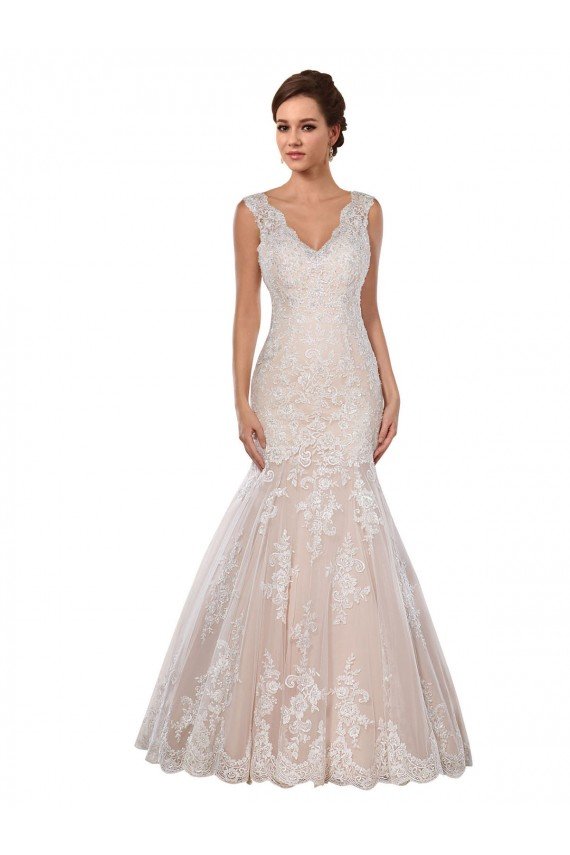 Shop Classic Fit and Flare V-Neck Mermaid Lace Wedding Dress Sydney