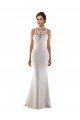 Modern High Neck Sheath Wedding Dress with Lace Bodice Sydney
