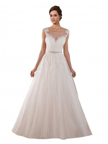 Shop Illusion Sweetheart Neck Ball Gown Tulle Wedding Dress with Lace Bodice Sydney