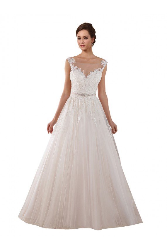 Illusion Sweetheart Neck Ball Gown Tulle Wedding Dress with Lace Bodice Sydney