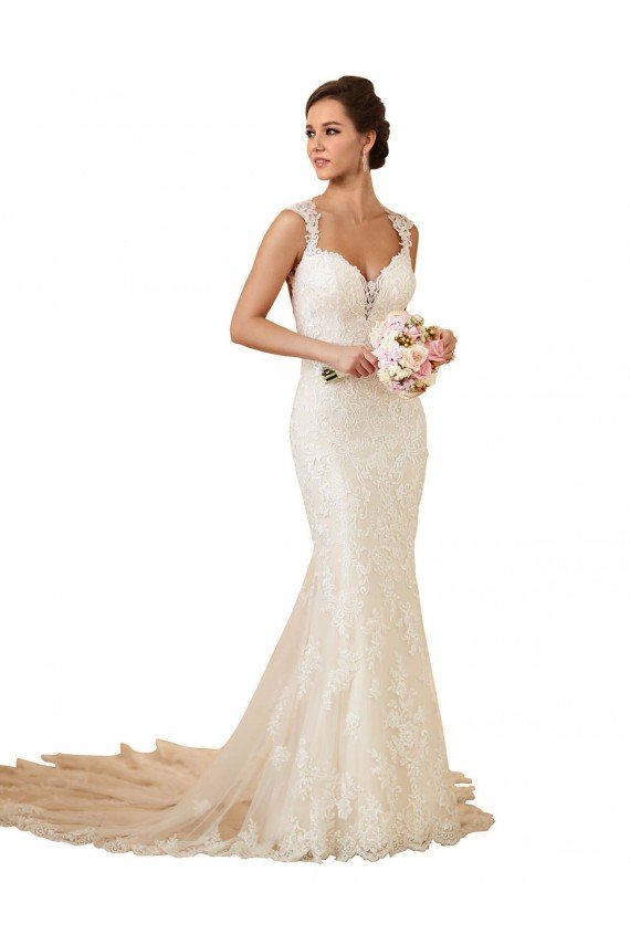 Shop Modern Chapel Train Sweetheart Mermaid Lace Wedding Dress with Keyhole Back Sydney