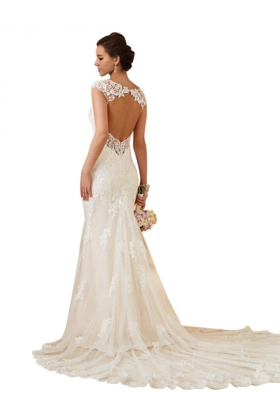 Shop Modern Chapel Train Sweetheart Mermaid Lace Wedding Dress with Keyhole Back Sydney