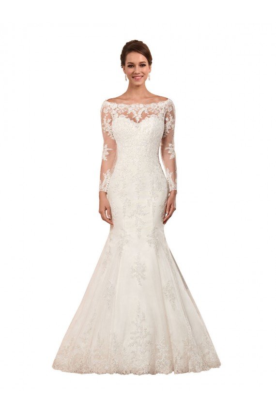 Long Sleeves Mermaid Lace Wedding Dress with Illusion Back Sydney