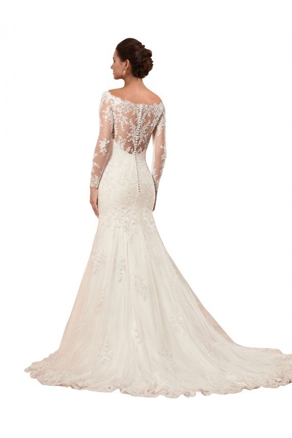 Long Sleeves Mermaid Lace Wedding Dress with Illusion Back Sydney
