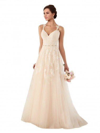 Sweetheart A-Line Tulle Wedding Dress with Lace Illusion Back Sydney
