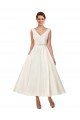 Shop V-Neck A-Line Short Ankle Length Satin Wedding Dress Sydney