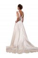 Shop Deep V-Neck A-Line Satin Wedding Dress with Pockets Sydney
