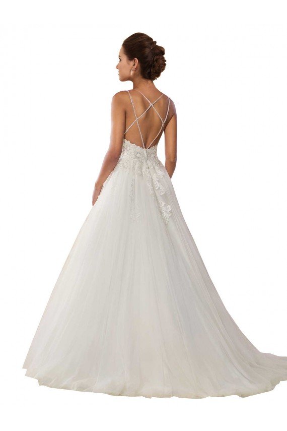 Shop Modern Spaghetti Straps Ball Gown Tulle Wedding Dress with Lace Bodice Sydney