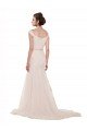 Cap Sleeves Off the Shoulder Ruched Mermaid Tulle Beach Wedding Dress Sydney