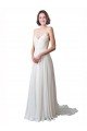 Spaghetti Straps V-Neck A-Line Chiffon Beach Wedding Dress Sydney