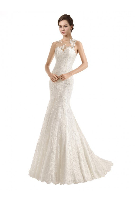 Shop Illusion Neck Mermaid All Over Lace Wedding Dress Sydney