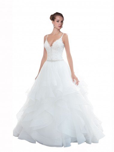 Shop Spaghetti Straps Ball Gown Beach Wedding Dress with Lace Bodice Sydney