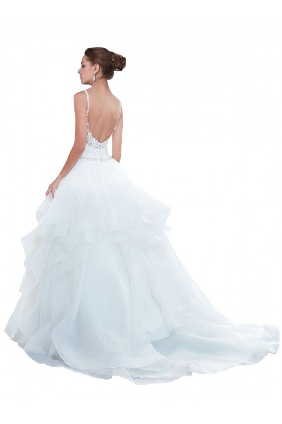 Spaghetti Straps Ball Gown Beach Wedding Dress with Lace Bodice Sydney