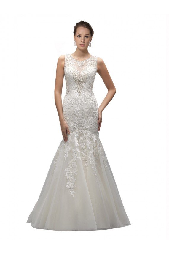 Shop Illusion High Neck Mermaid Lace Wedding Dress Sydney
