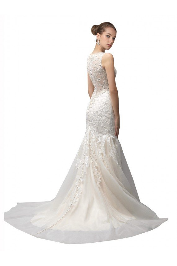 Shop Illusion High Neck Mermaid Lace Wedding Dress Sydney