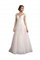 Shop Illusion Cap Sleeves A-Line Tulle Beach Wedding Dress with Lace Bodice Sydney