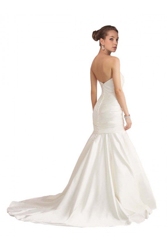 Shop Strapless Mermaid Ruched Satin Beach Wedding Dress with Low Back Sydney