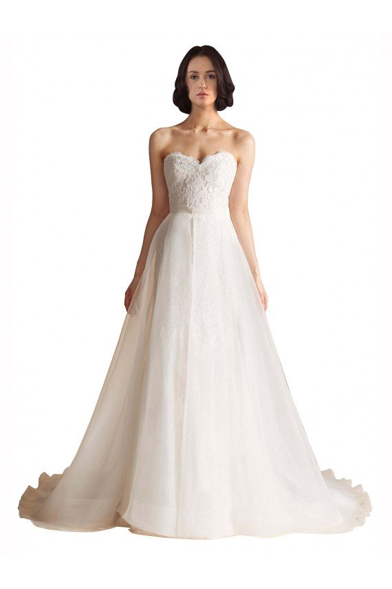 Shop Strapless Sweetheart Lace Bodice A-Line Organza Wedding Dress Sydney