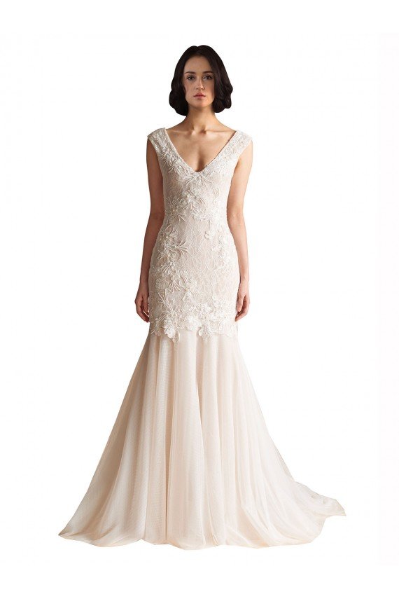 V-Neck Mermaid Tulle Wedding Dress Sydney
