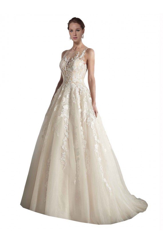 Shop Illusion Neck A-Line Tulle Wedding Dress Sydney