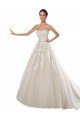 Strapless Ball Gown Tulle Wedding Dress with Lace Cascades Sydney