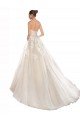 Strapless Ball Gown Tulle Wedding Dress with Lace Cascades Sydney