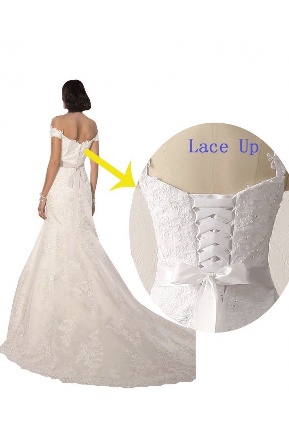Shop Off the Shoulder Mermaid Lace Beach Wedding Dress with Beaded Belt Sydney