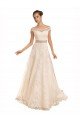 Shop Off the Shoulder Illusion Back A-Line Lace Beach Wedding Dress Sydney