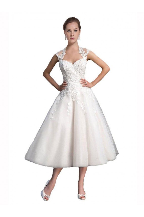 Shop A-Line Short Tea Length Sweetheart Tulle Lace Beach Wedding Dress Sydney