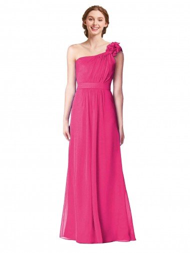 Shop Full Length One Shoulder Chiffon Bridesmaid Dress Sydney