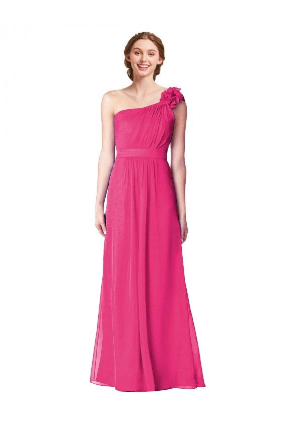 Shop Full Length One Shoulder Chiffon Bridesmaid Dress Sydney