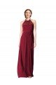 Halter Neck Chiffon Bridesmaid Dress with Shirred Bodice Sydney