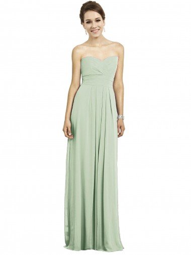 Shop Full Length Strapless Chiffon Bridesmaid Dress with Sweetheart Neckline Sydney