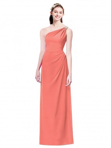 Shop Draped Full Length One Shoulder Chiffon Bridesmaid Dress Sydney