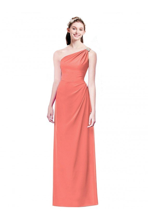 Shop Draped Full Length One Shoulder Chiffon Bridesmaid Dress Sydney