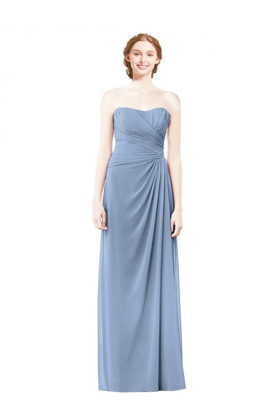 Strapless Long Chiffon Bridesmaid Dress with Sweetheart Neckline Sydney
