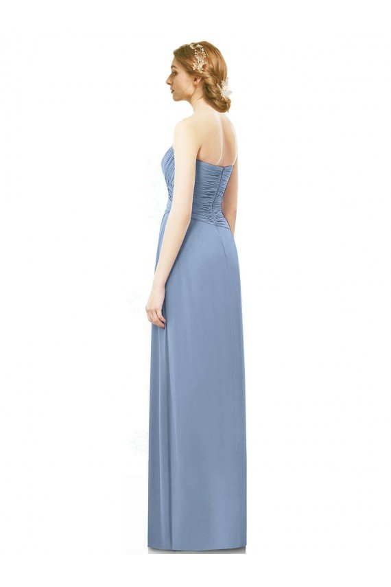 Strapless Long Chiffon Bridesmaid Dress with Sweetheart Neckline Sydney