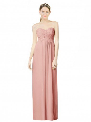 Shop Long Chiffon Sweetheart Bridesmaid Dress with Twist Bodice Sydney