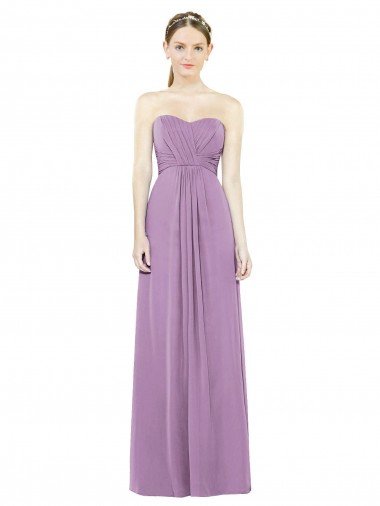 Shop Sweetheart Neckline Strapless Chiffon Bridesmaid Dress with Wrap Pleat Sydney