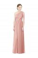 Shop One Shoulder Long Chiffon Bridesmaid Dress with Shirred Waistband Sydney