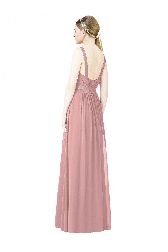High Neck Chiffon Bridesmaid Dress with Low Back Sydney