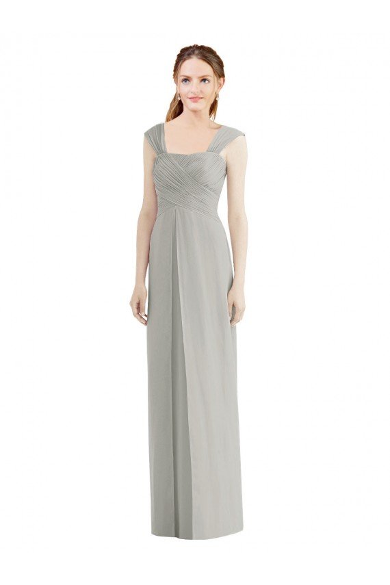Shop Full Length Lux Chiffon Dress with Draped Bodice And Shirred Straps Sydney