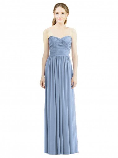 Shop Strapless Long Chiffon Dress with Sweetheart Neckline And Draped Bodice Sydney