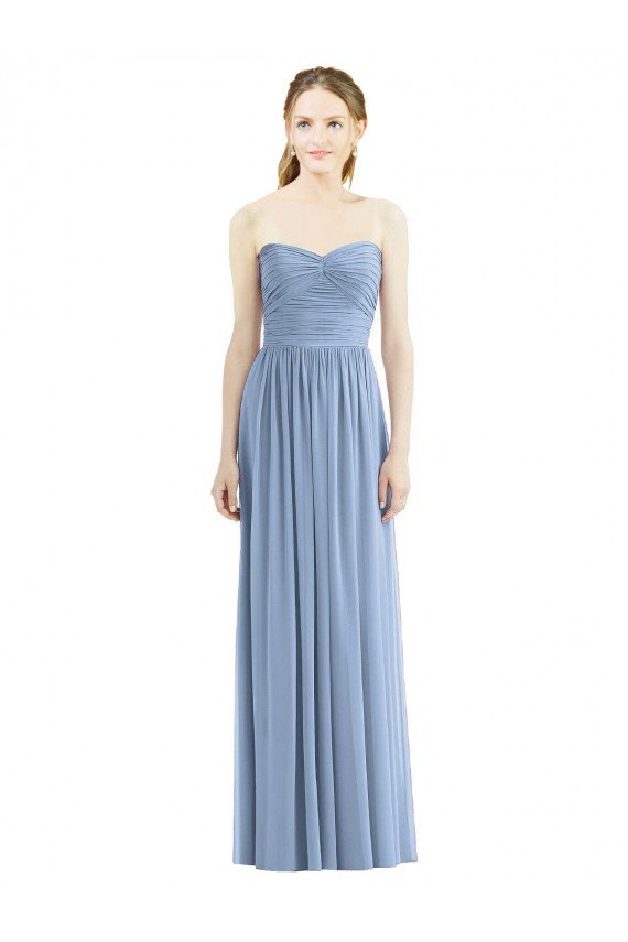 Shop Strapless Long Chiffon Dress with Sweetheart Neckline And Draped Bodice Sydney