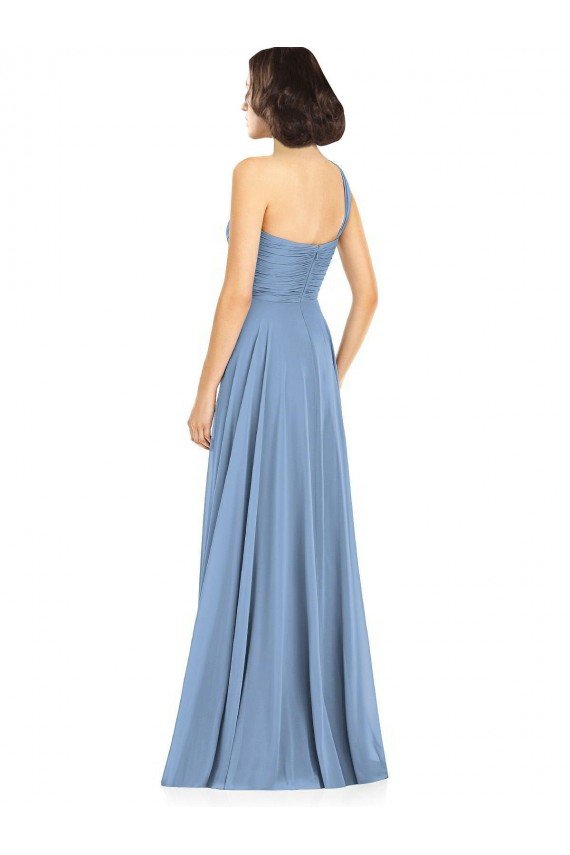 Shop One Shoulder Long Chiffon Bridesmaid Dress with Sweetheart Bodice Sydney
